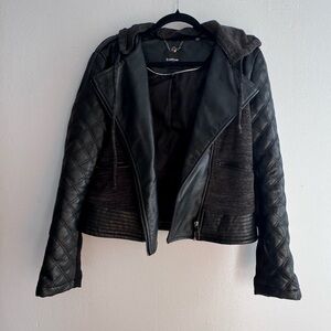 Bebe Leather Jacket in Black and Gray